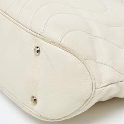 Pre Owned Montblanc White Leather Starisma Alcina Hobo 