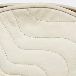 Pre Owned Montblanc White Leather Starisma Alcina Hobo 