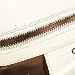 Pre Owned Montblanc White Leather Starisma Alcina Hobo 