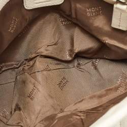 Pre Owned Montblanc White Leather Starisma Alcina Hobo 