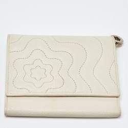 Pre Owned Montblanc White Leather Starisma Alcina Hobo 