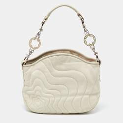 Pre Owned Montblanc White Leather Starisma Alcina Hobo 