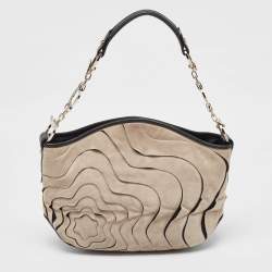 Pre Owned Montblanc Grey/Black Suede and Leather Limited Edition 224/300 Starisma Alcina Hobo