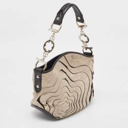 Pre Owned Montblanc Grey/Black Suede and Leather Limited Edition 224/300 Starisma Alcina Hobo