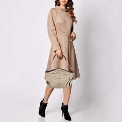 Pre Owned Montblanc Grey/Black Suede and Leather Limited Edition 224/300 Starisma Alcina Hobo