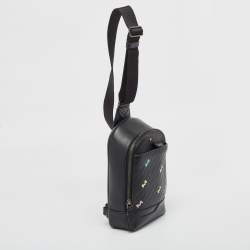 Montblanc Black Leather M Gram Embossed 4810 Sling Backpack