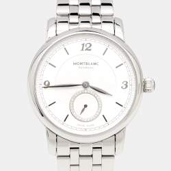 Montblanc Silver Stainless Steel Diamond Star Legacy Women's Wristwatch 36 mm