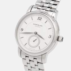 Montblanc Silver Stainless Steel Diamond Star Legacy Women's Wristwatch 36 mm