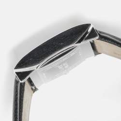 Montblanc White Stainless Steel Leather Profile 7047 Women's Wristwatch 23 mm