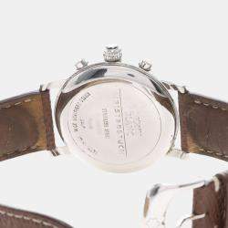 Pre Owned Montblanc Star Chronograph 7038 Automatic White Stainless Steel Men's Wristwatch 39mm