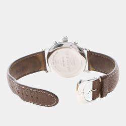 Pre Owned Montblanc Star Chronograph 7038 Automatic White Stainless Steel Men's Wristwatch 39mm