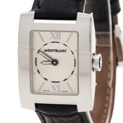 Pre Owned Montblanc Silver White Stainless Steel Profile 7047 Women's Wristwatch 23 mm