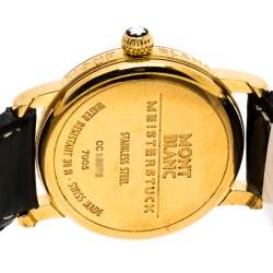 Montblanc Black Gold-Plated Stainless Steel Meisterstuck 7005 Women's Wristwatch 32MM
