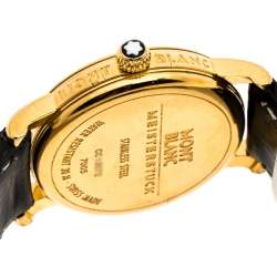 Montblanc Black Gold-Plated Stainless Steel Meisterstuck 7005 Women's Wristwatch 32MM