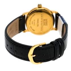 Montblanc Black Gold-Plated Stainless Steel Meisterstuck 7005 Women's Wristwatch 32MM
