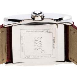 Pre Owned Montblanc Ivory Stainless Steel Profile Elegance 7047 Women's Wristwatch 23 MM