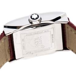 Pre Owned Montblanc Ivory Stainless Steel Profile Elegance 7047 Women's Wristwatch 23 MM