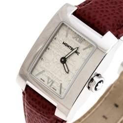 Pre Owned Montblanc Ivory Stainless Steel Profile Elegance 7047 Women's Wristwatch 23 MM