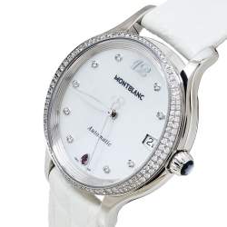 مملوكة مسبقًا Montblanc MOP Stainless Steel Diamonds Princess Grace De Monaco Women's Wristwatch 34 mm