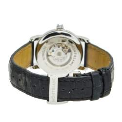 Pre Owned Montblanc Mother of Pearl Diamond Stainless Steel Alligator Meisterstuck 7087 Women's Wristwatch 32 mm