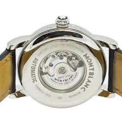 Pre Owned Montblanc Mother of Pearl Diamond Stainless Steel Alligator Meisterstuck 7087 Women's Wristwatch 32 mm