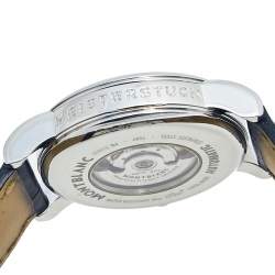 Pre Owned Montblanc Mother of Pearl Diamond Stainless Steel Alligator Meisterstuck 7087 Women's Wristwatch 32 mm