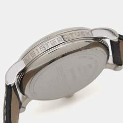 Montblanc Silver Stainless Steel Leather Star 7042 Women's Wristwatch 31 mm 