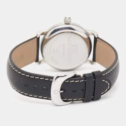 Montblanc Silver Stainless Steel Leather Star 7042 Women's Wristwatch 31 mm 