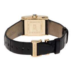 Pre Owned Montblanc White Mother Of Pearl 18K Yellow Gold Profile 7063 Women's Wristwatch 23 MM