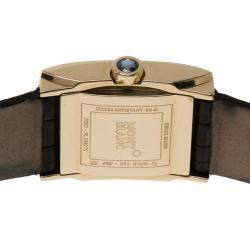 Pre Owned Montblanc White Mother Of Pearl 18K Yellow Gold Profile 7063 Women's Wristwatch 23 MM