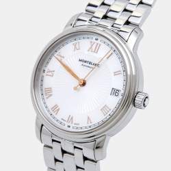 Montblanc Mother Of Pearl Stainless Steel Tradition 114367 Women's Wristwatch 32 mm