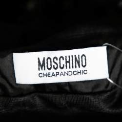 Pre Owned Moschino Cheap and Chic Black Sequin Embellished Ruffle Trimmed Dress M