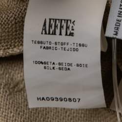 Pre Owned Moschino Cheap & Chic Beige Embellished Silk Knit One-Shoulder Top M