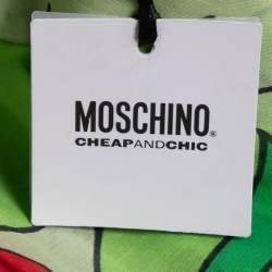 Pre Owned Moschino Cheap and Chic Green Floral Printed Cotton Shirt Dress S