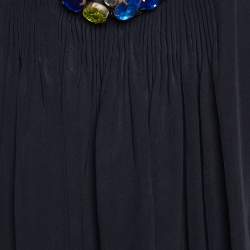 Pre Owned Moschino Cheap and Chic Black Silk Embellished Neck Sleeveless Top M