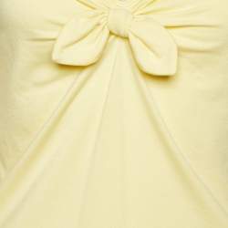 Pre Owned Moschino Cheap and Chic Yellow Cotton Knit Bow Detail T-Shirt M