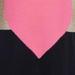 Pre Owned Moschino Cheap and Chic Multicolor Heart Lurex & Cotton Knit Mini Dress M