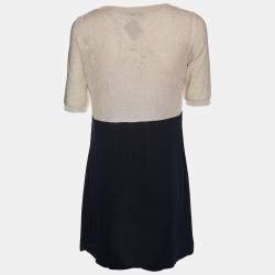 Pre Owned Moschino Cheap and Chic Multicolor Heart Lurex & Cotton Knit Mini Dress M