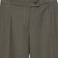 Moschino Cheap and Chic Green Cotton Blend Wide Leg Trouser M