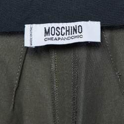 Moschino Cheap and Chic Green Cotton Blend Wide Leg Trouser M
