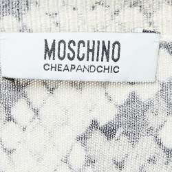 Moschino Cheap and Chic Black Snake Print Ruffled Cardigan Top M