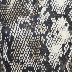 Moschino Cheap and Chic Black Snake Print Ruffled Cardigan Top M