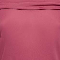 Pre Owned Moschino Cheap and Chic Pink Stretch Knit Off Shoulder Top L