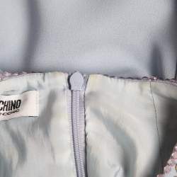 Pre Owned Moschino Cheap and Chic Blue Embellished Crepe Sleeveless Top S