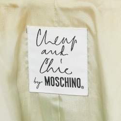 Moschino Cheap and Chic Green Tweed Shell Closure Skirt Suit M