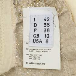 Moschino Cheap and Chic Gold/Cream Lurex Blend Midi Skirt M