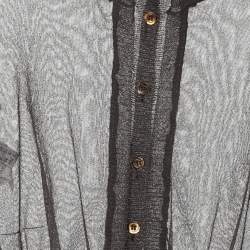 Moschino Cheap and Chic Grey Mesh Front Button Top M
