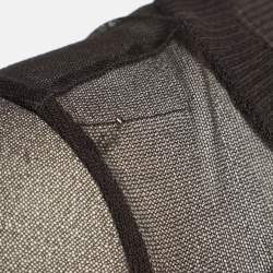 Moschino Cheap and Chic Grey Mesh Front Button Top M