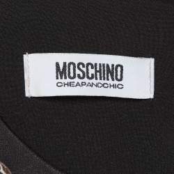 Pre Owned Moschino Cheap and Chic Black Printed Crepe Mini Shift Dress M