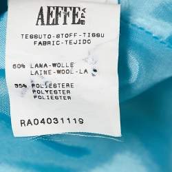 Pre Owned Moschino Cheap and Chic Blue Houndstooth Wool Blend Buttoned Short Dress M